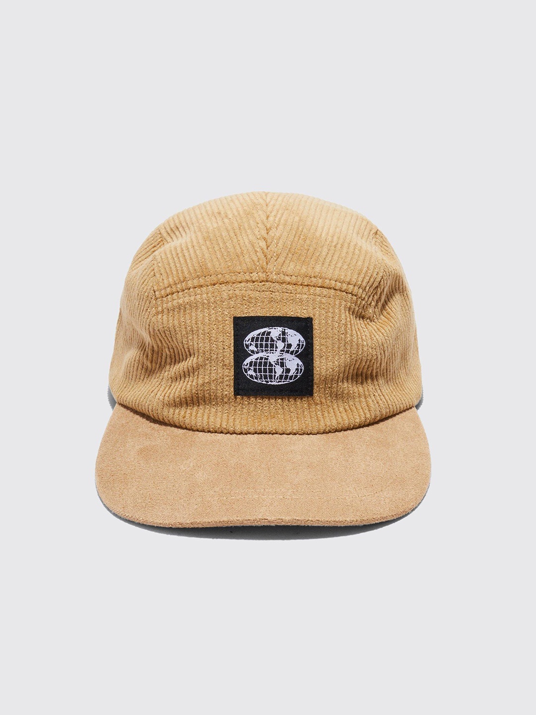 

boohooMAN Self-Striped Pure Cotton Baseball Cap, Beige