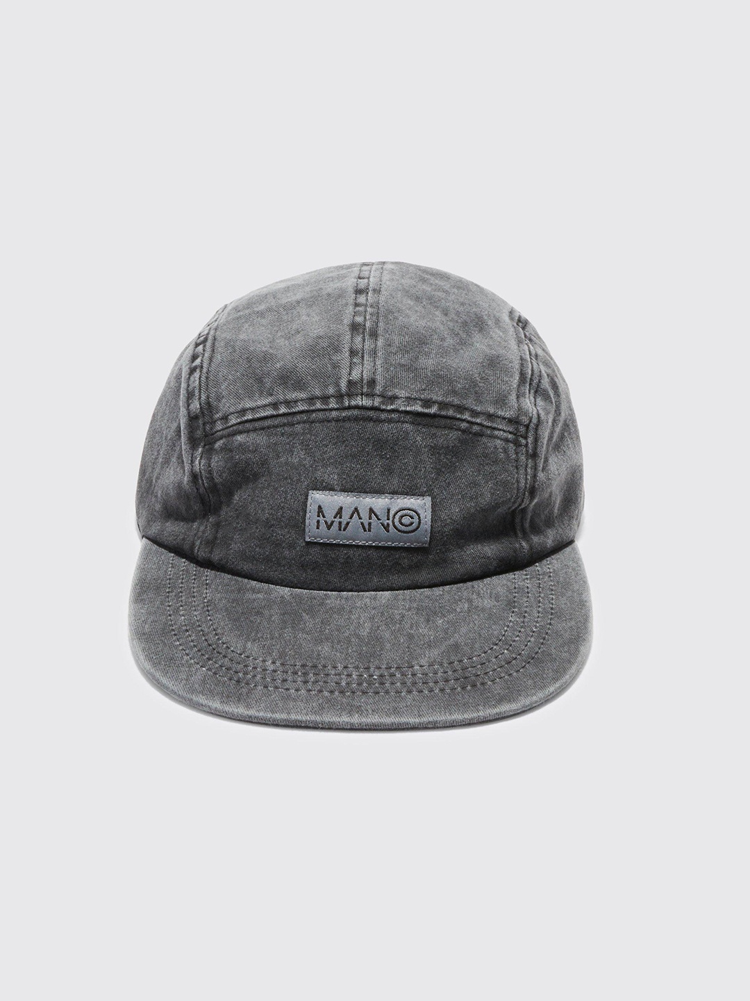 

boohooMAN Washed Effect Cotton 5-Panel Baseball Cap, Grey