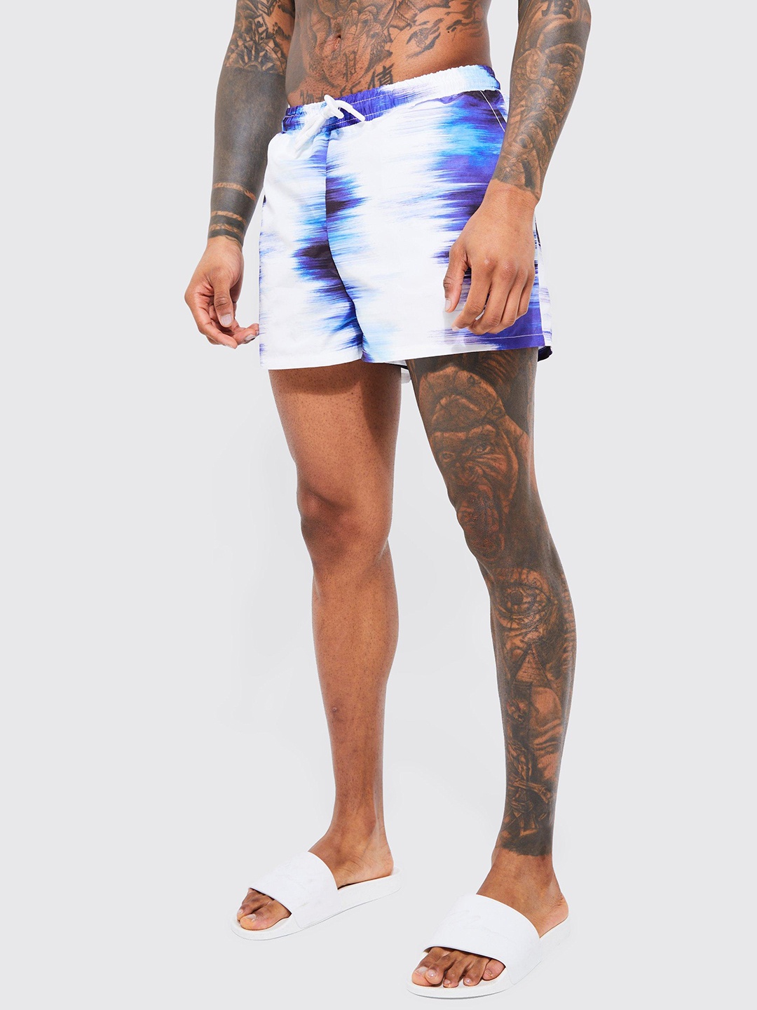 

boohooMAN Ombre Swim Shorts, White