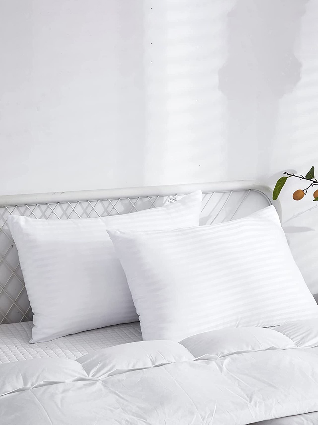 

CURIOUS LIFESTYLE White 2 Pieces Cotton Rectangular Sleeping Pillows