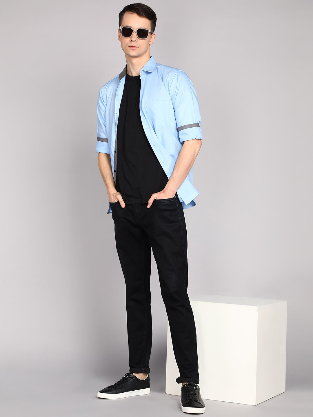 

ETHNIC TRENDZ Standard Tartan Checked Casual Shirt, Blue