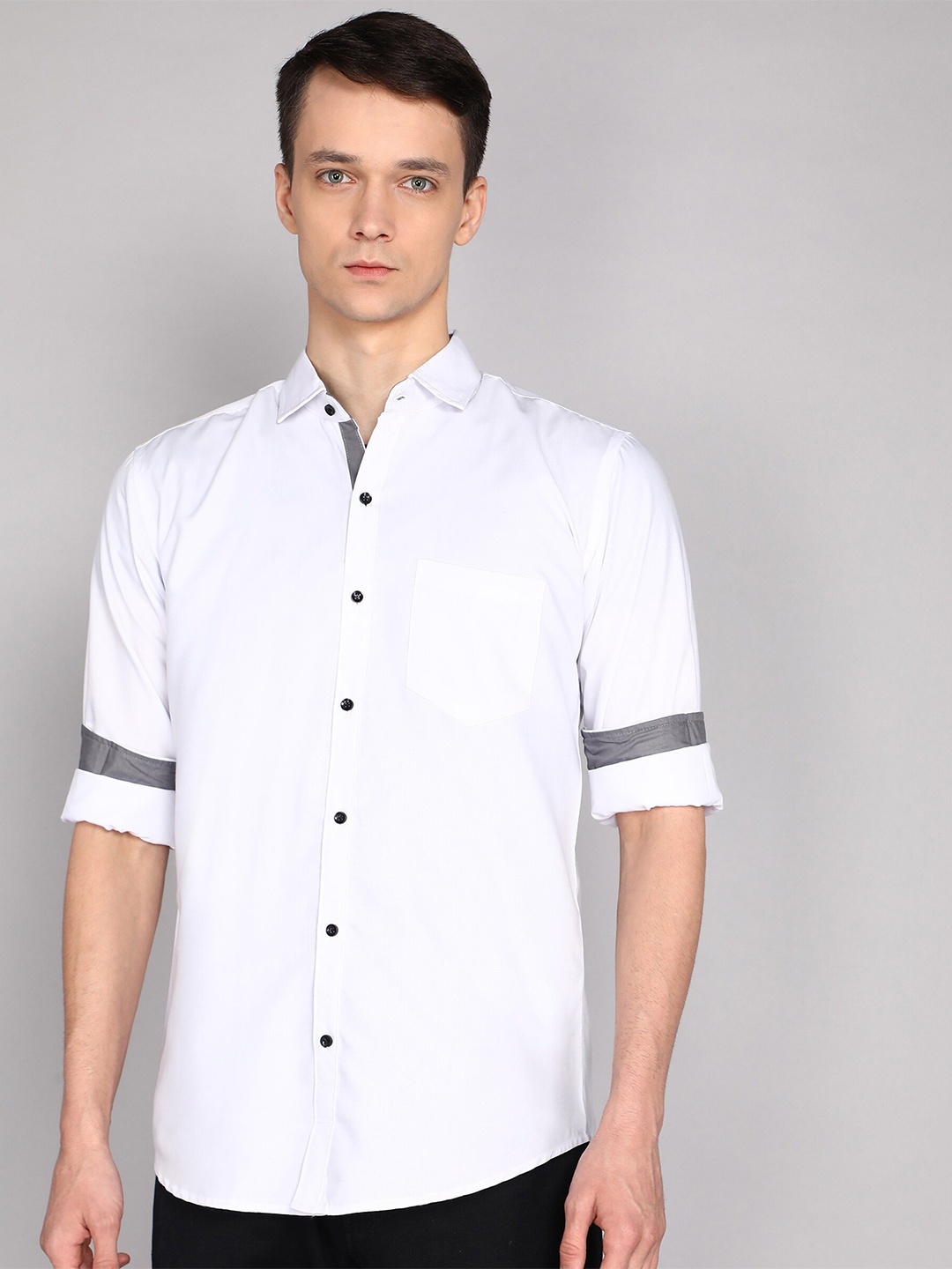 

ETHNIC TRENDZ Men Standard Opaque Cotton Casual Shirt, White