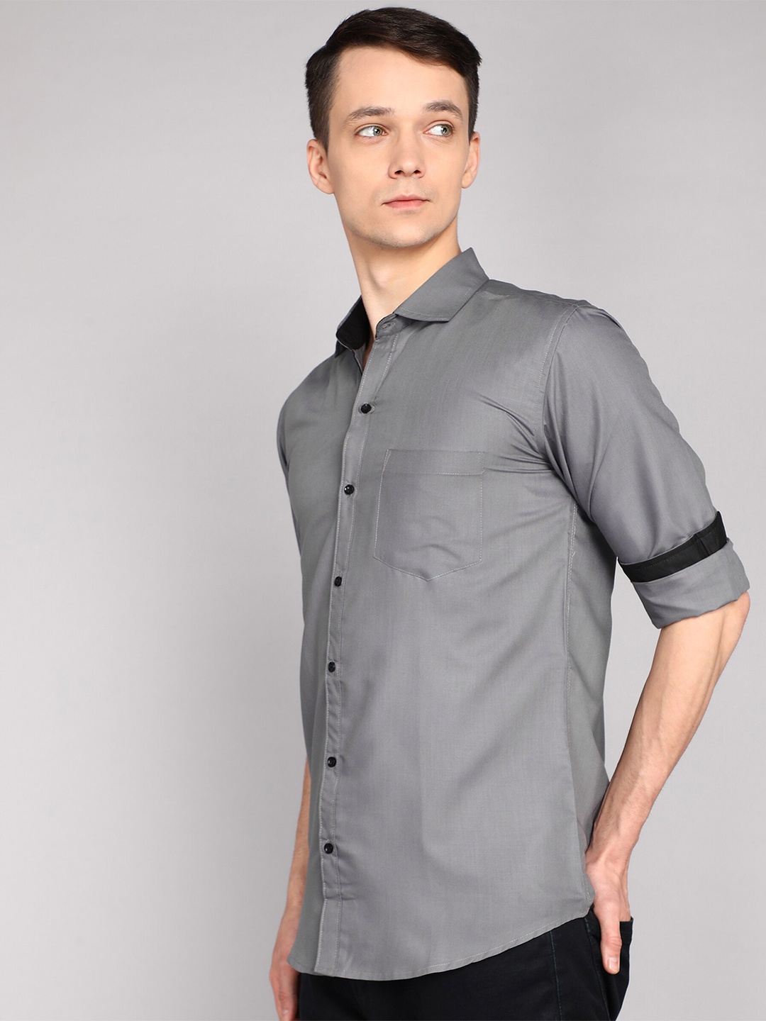 

ETHNIC TRENDZ Standard Opaque Checked Casual Shirt, Grey