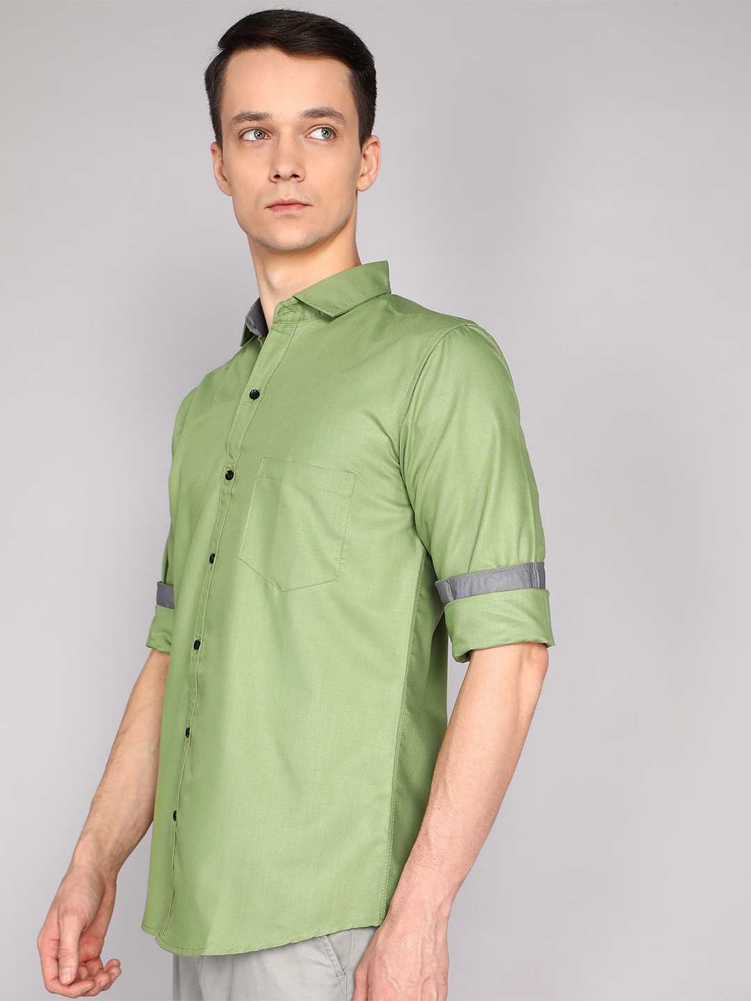 

ETHNIC TRENDZ Standard Opaque Casual Shirt, Olive