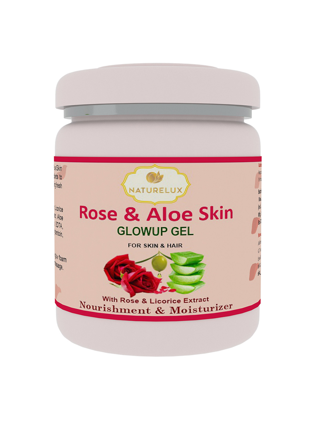 

NATURELUX Rose & Aloe Vera Glowup Skin Gel 500 g, Multi