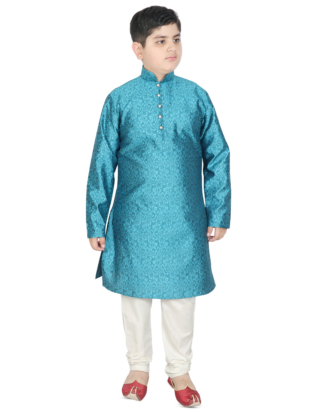 

SG YUVRAJ Boys Woven Design Regular Kurta With Pyjamas, Teal