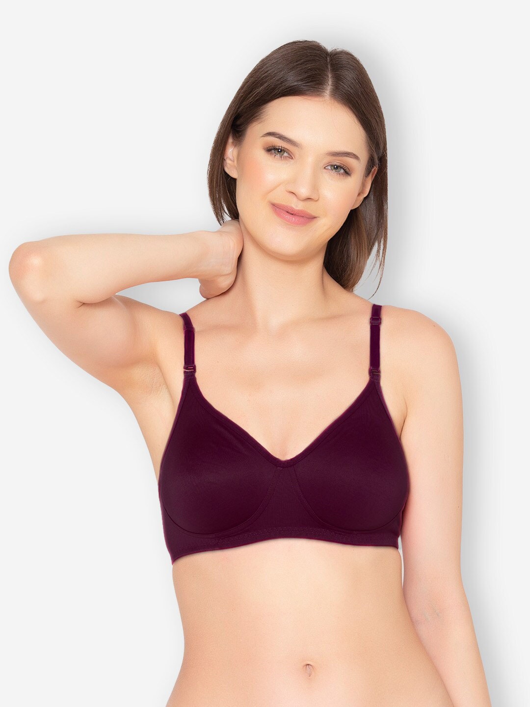 

GROVERSONS Paris Beauty Cotton Lycra Non Padded Full Coverage All Day Comfort Seamless Bra, Purple