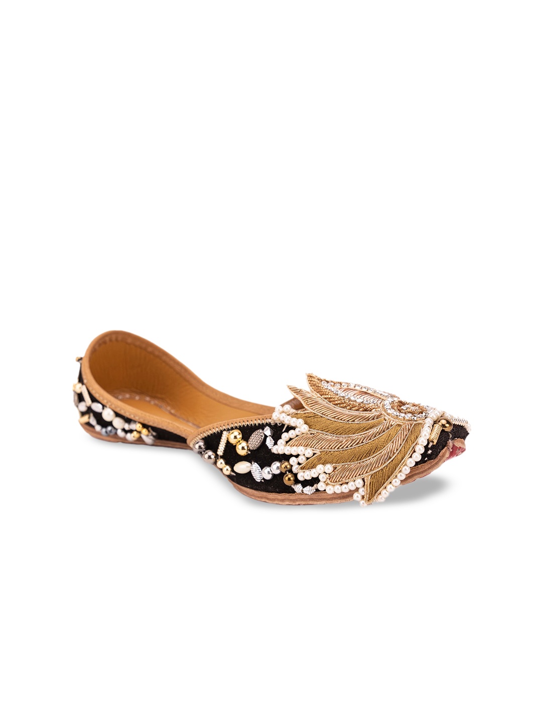 

5 ELEMENTS Embellished Mojaris Flats, Black