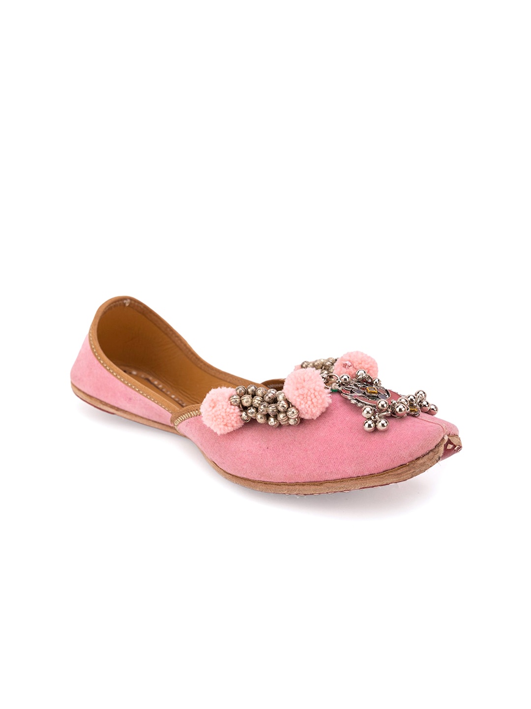 

5 ELEMENTS Embellished Mojaris Flats, Pink