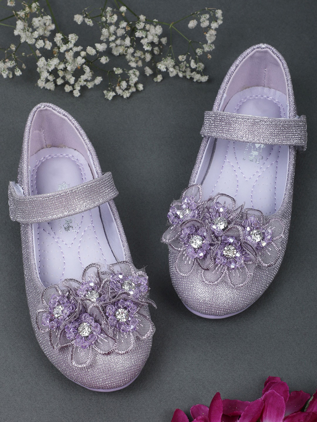 

Baby Moo Girls Embellished Party Ballerinas, Purple