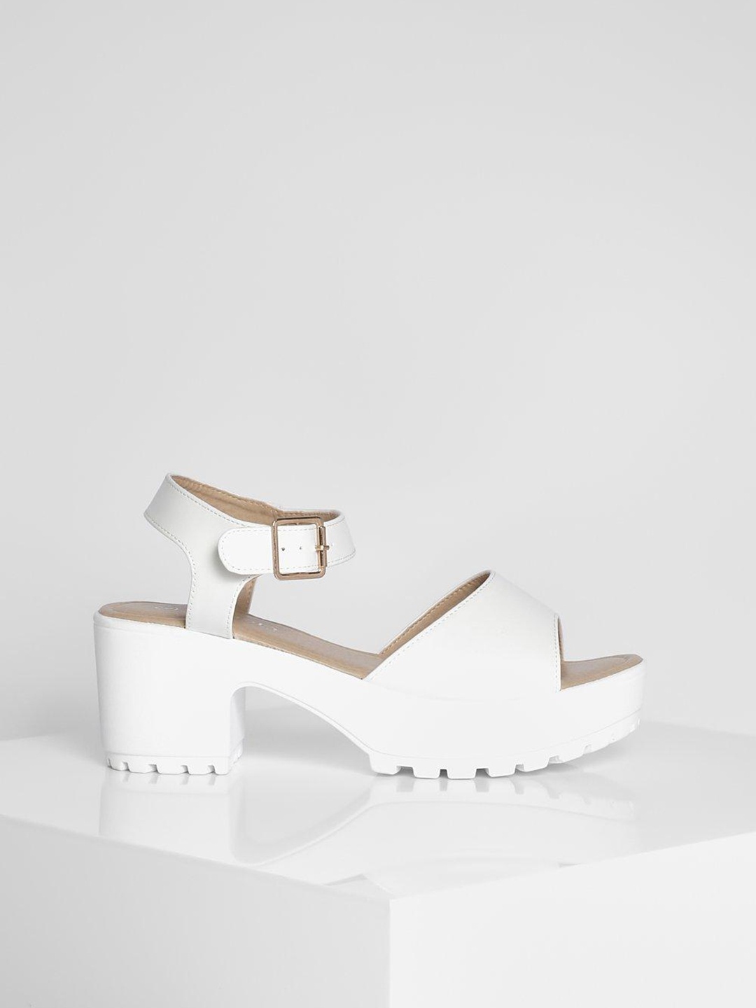 

Boohoo Peep Toe Platform Sandals, White