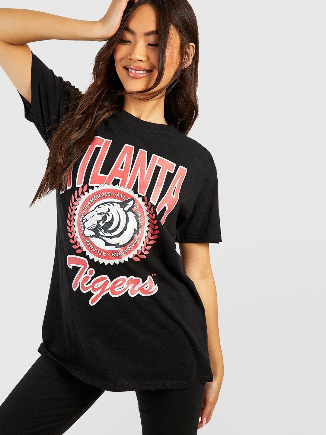 

Boohoo Typography Printed T-shirt, Black