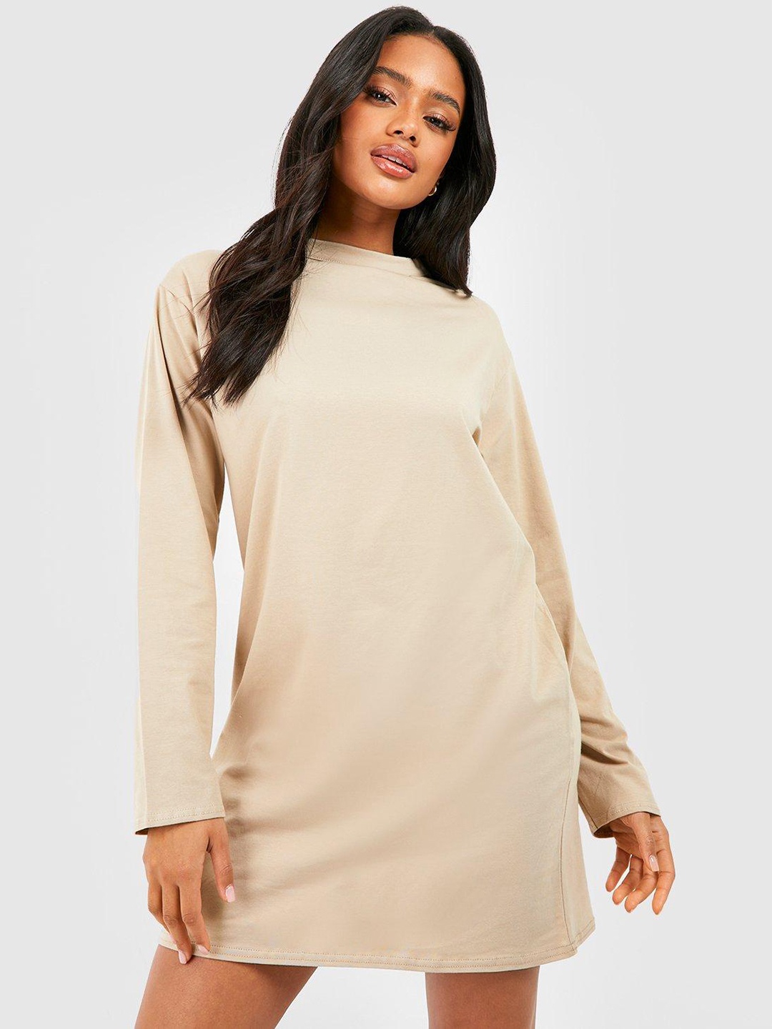 

Boohoo T-shirt Mini Dress, Beige