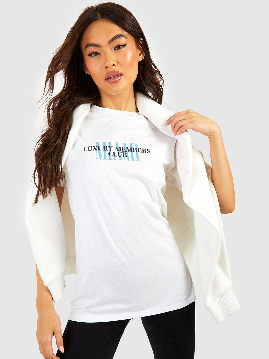 

Boohoo Typography Printed Pure Cotton T-shirt, White