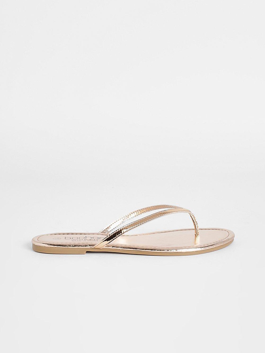 

Boohoo Women Strappy Open Toe Flats, Rose gold