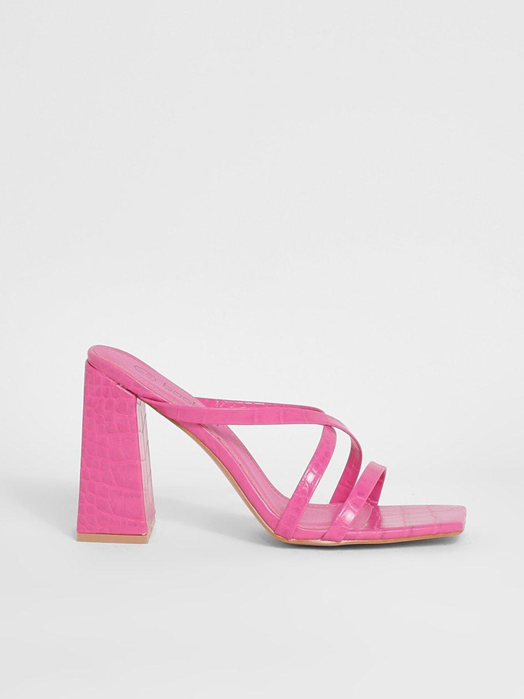 

Boohoo Textured Block Heels, Fuchsia