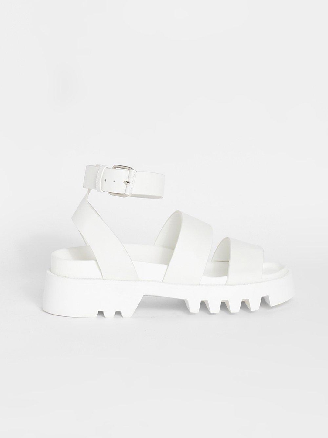 

Boohoo Chunky Strappy Wedge Heels, White