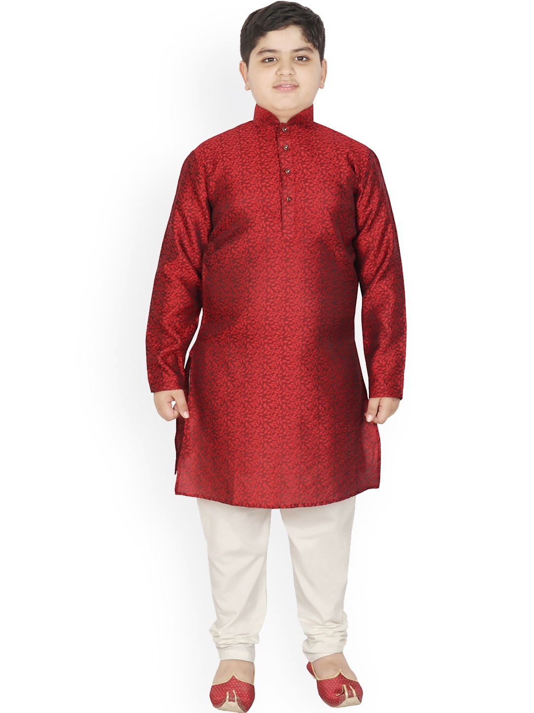 

SG YUVRAJ Boys Woven Design Regular Kurta With Pyjamas, Maroon