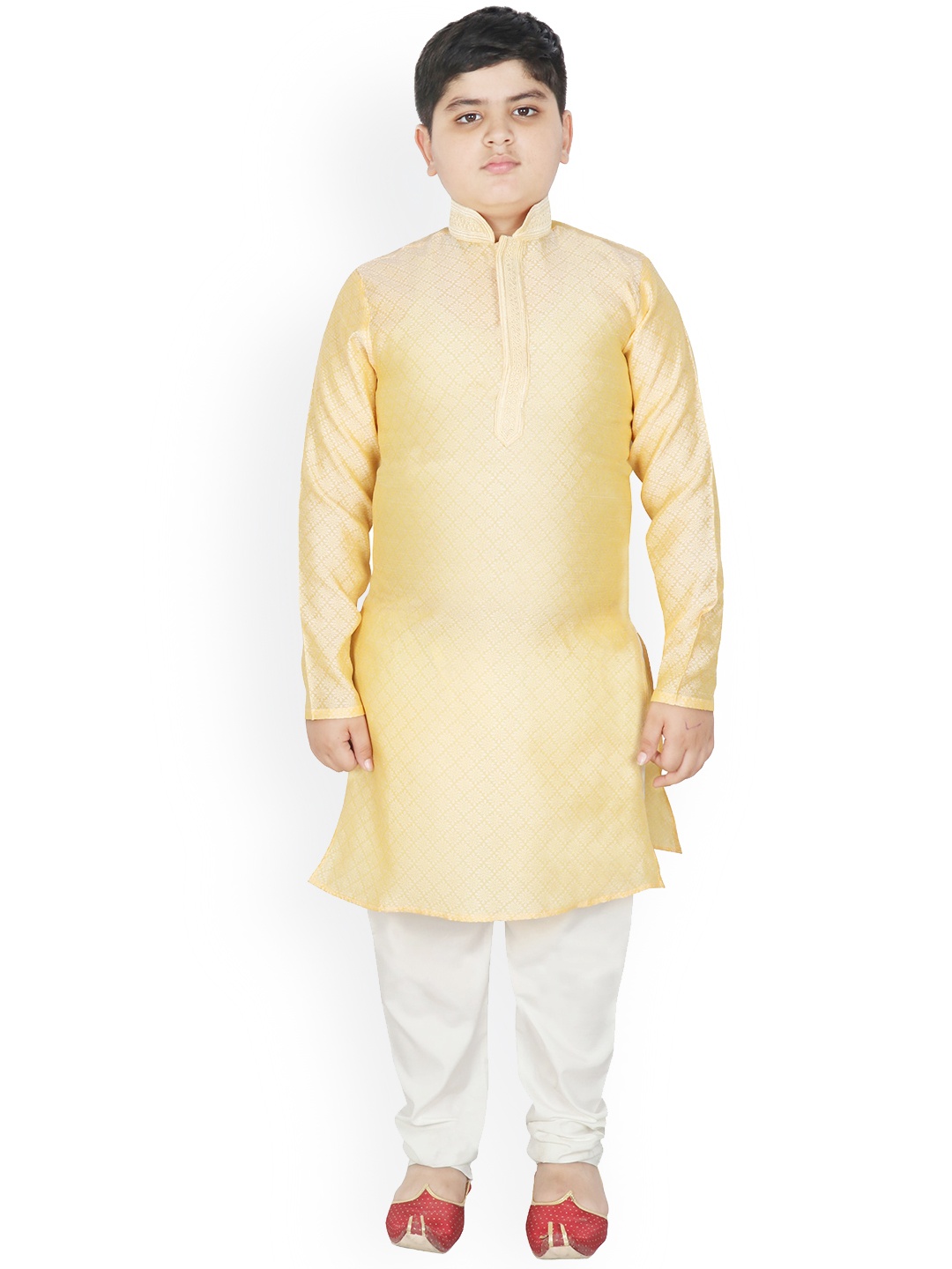 

SG YUVRAJ Boys Woven Design Regular Kurta With Pyjamas, Beige