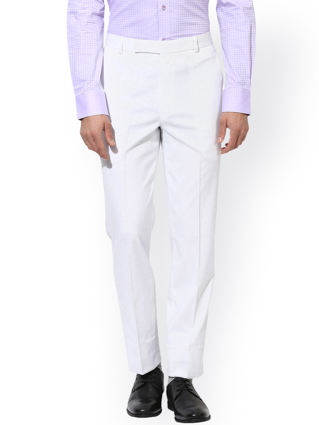 

Hangup Men White Regular Fit Solid Formal Trousers