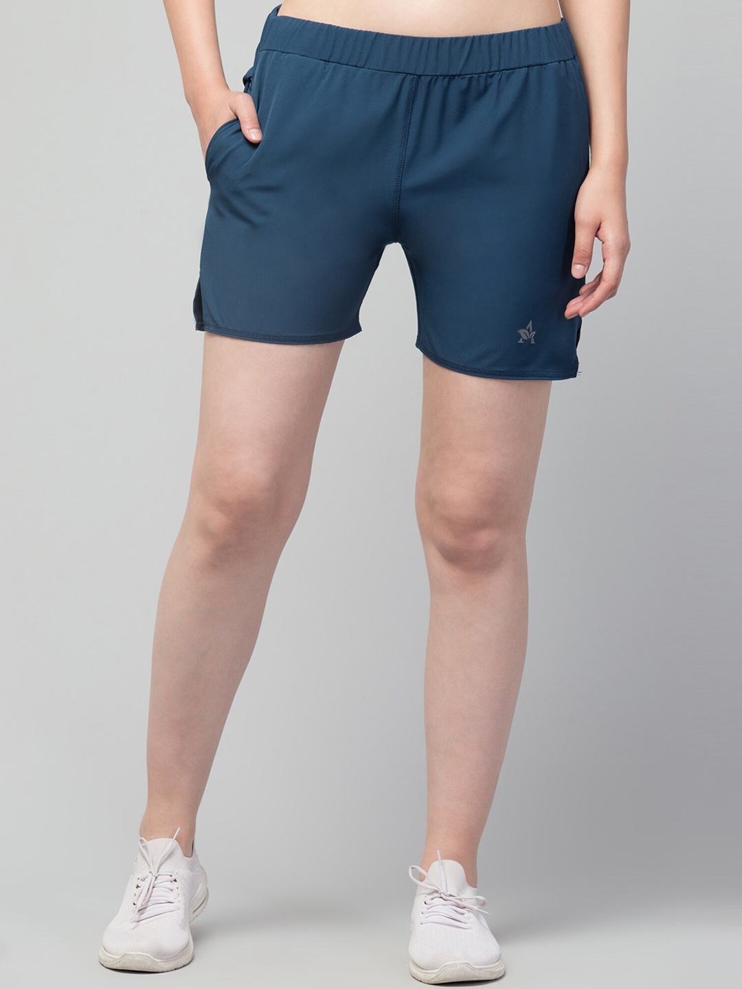 Lebami Women Mid-Rise e-Dry Technology Sports Shorts, Blue