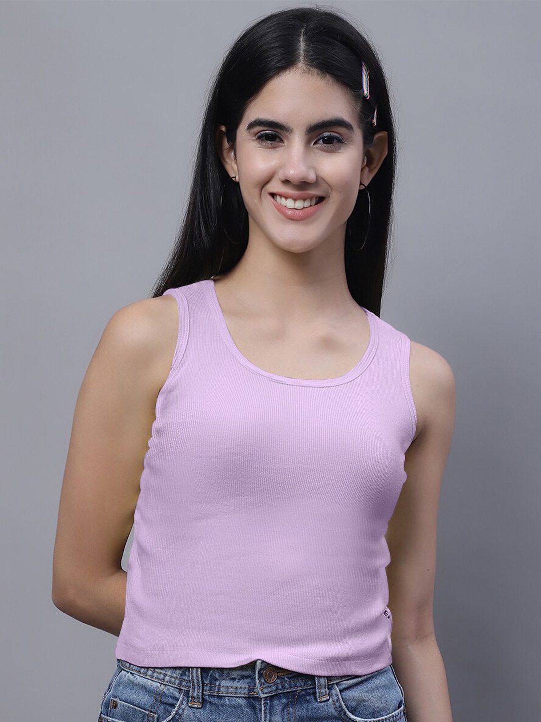 

FBAR Round Neck Cotton Tank Top, Purple