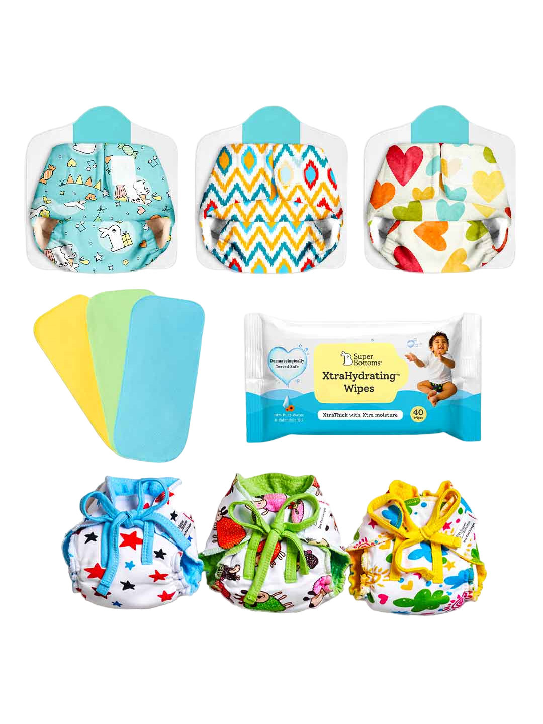 

SuperBottoms Infant Set Of 12 Baby Care Products, White