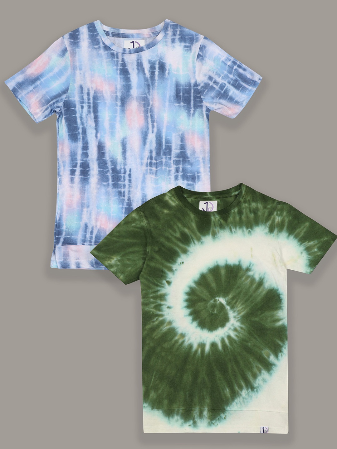 

Jumping Joey Boys Pack Of 2 Tie & Dye Pure Cotton T-shirts, Blue