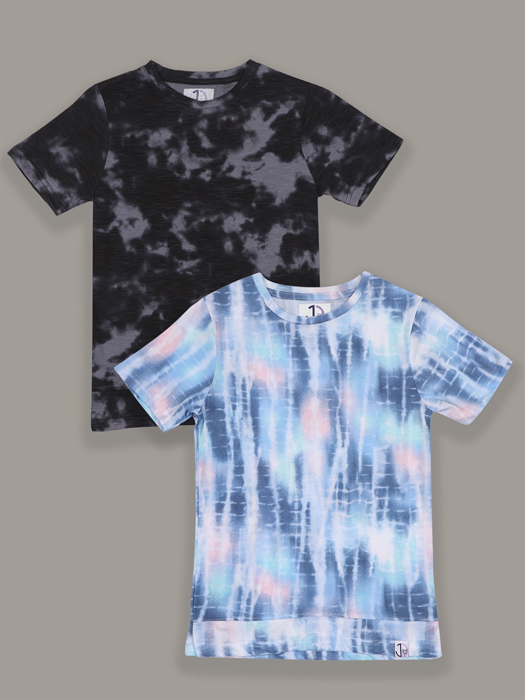 

Jumping Joey Boys Pack Of 2 Tie & Dyed Pure Cotton T-shirt, Black
