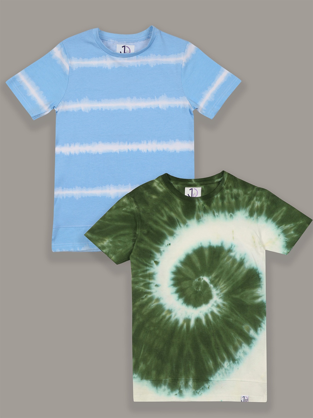 

Jumping Joey Boys Pack Of 2 Tie & Dyed Pure Cotton T-shirt, Blue