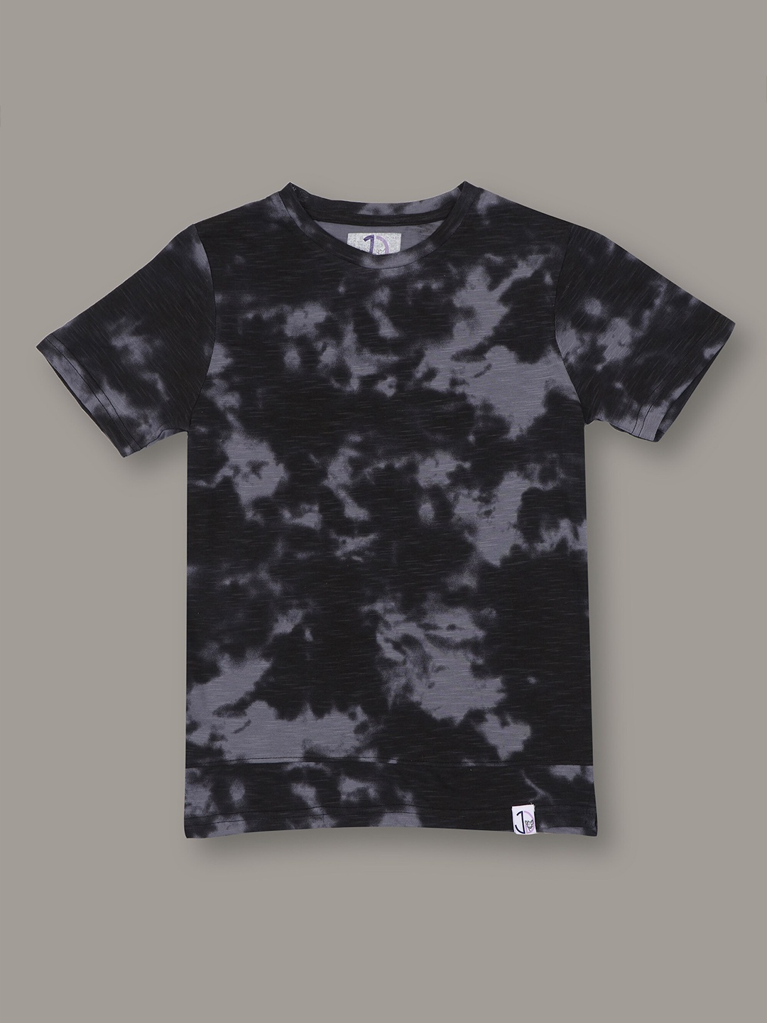 

Jumping Joey Boys Dyed Drop-Shoulder Sleeves Pure Cotton T-shirt, Black