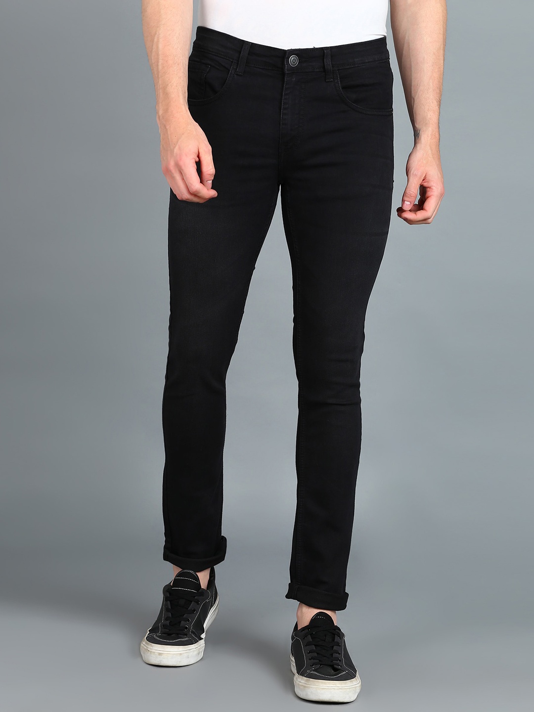 

Urbano Fashion Men Mid-Rise Skinny Fit Stretchable Jeans, Black