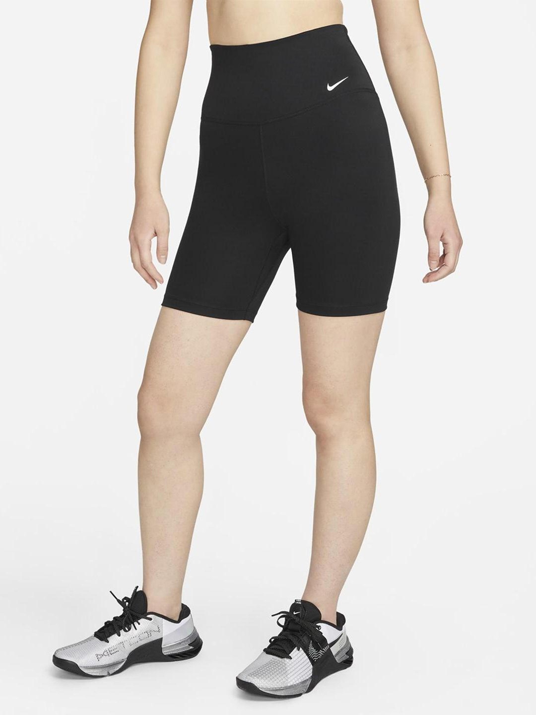 

Nike Women One Dri-Fit High-Rise 7IN Skinny Fit Biker Shorts, Black