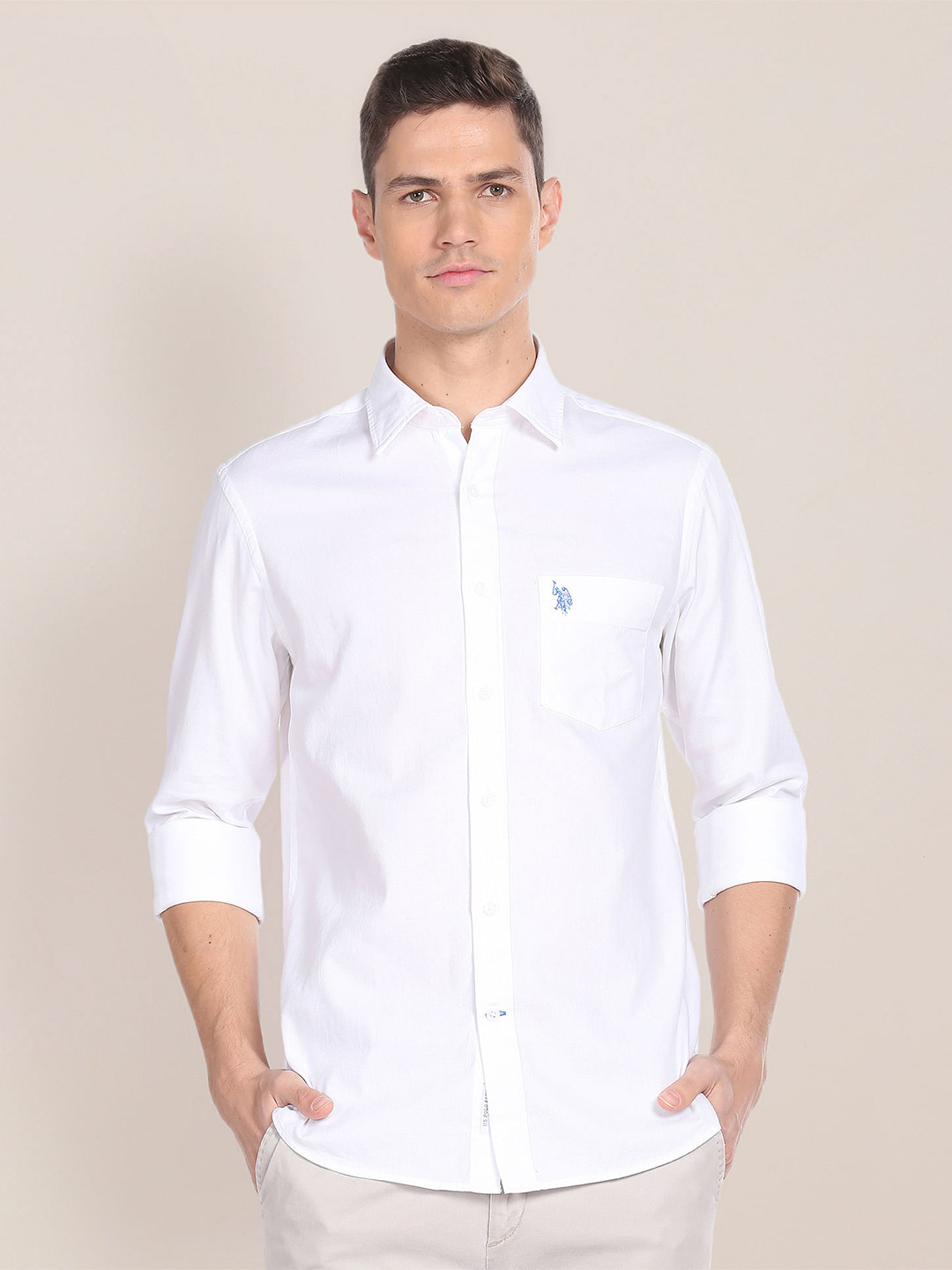 

U.S. Polo Assn. Pure Cotton Tailored Fit Casual Shirt, White