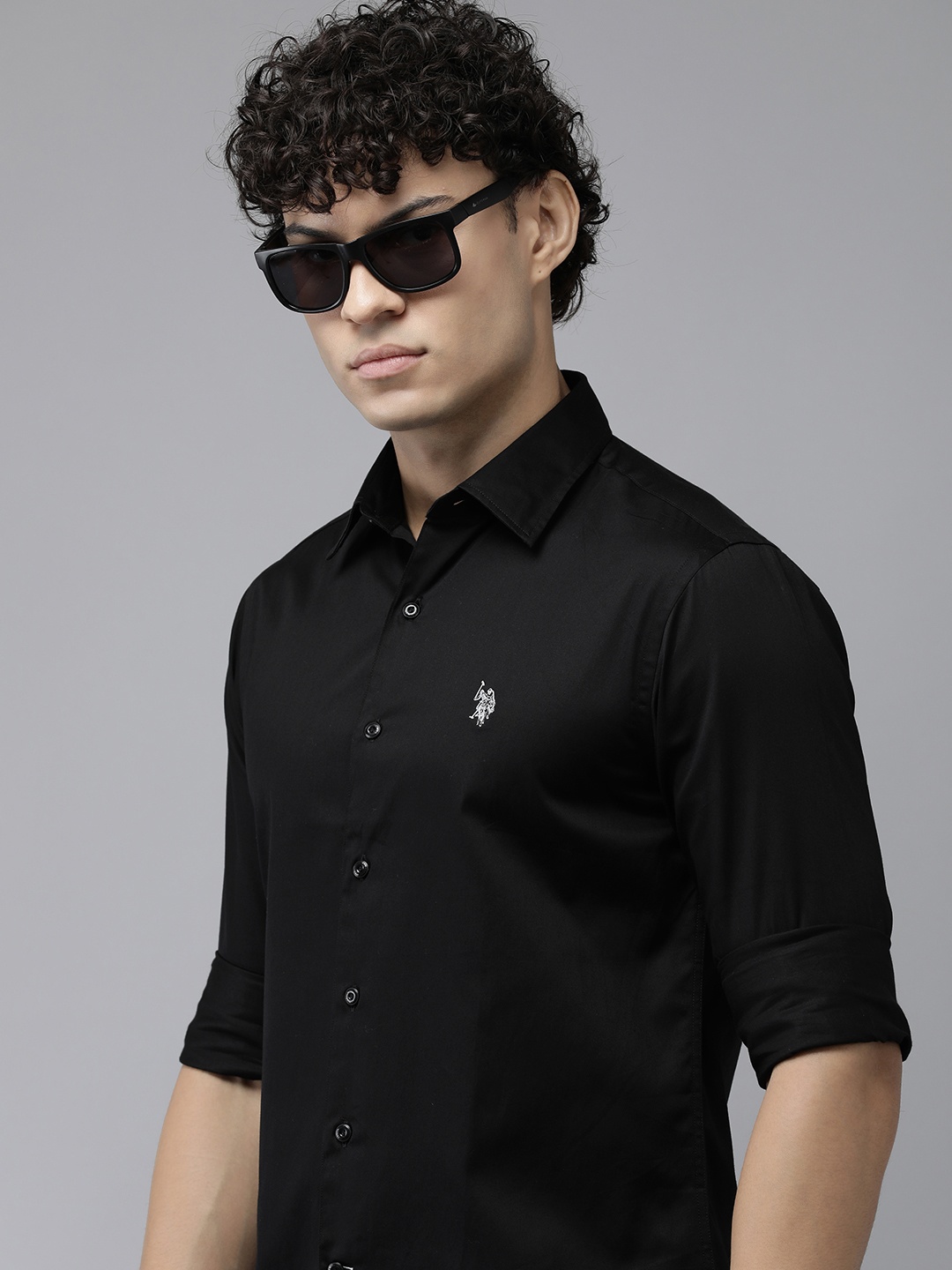 

U.S. Polo Assn. Premium Tailored Fit Pure Cotton Casual Shirt, Black
