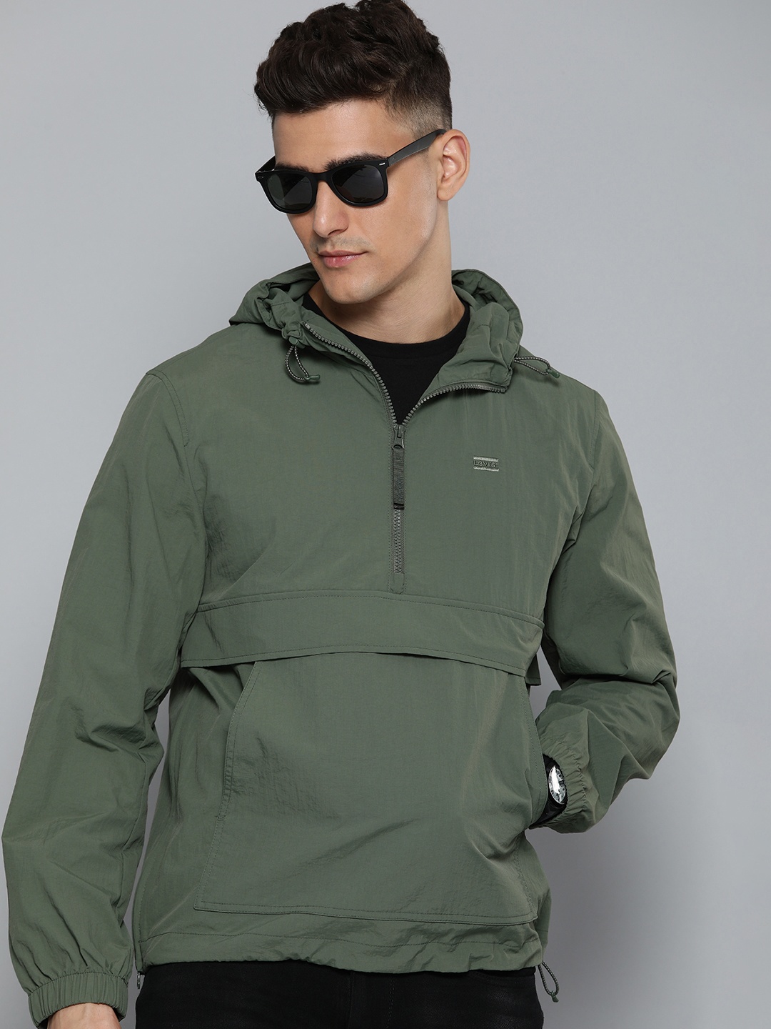 

Levis Long Sleeves Solid Hooded Tailored Jacket, Green