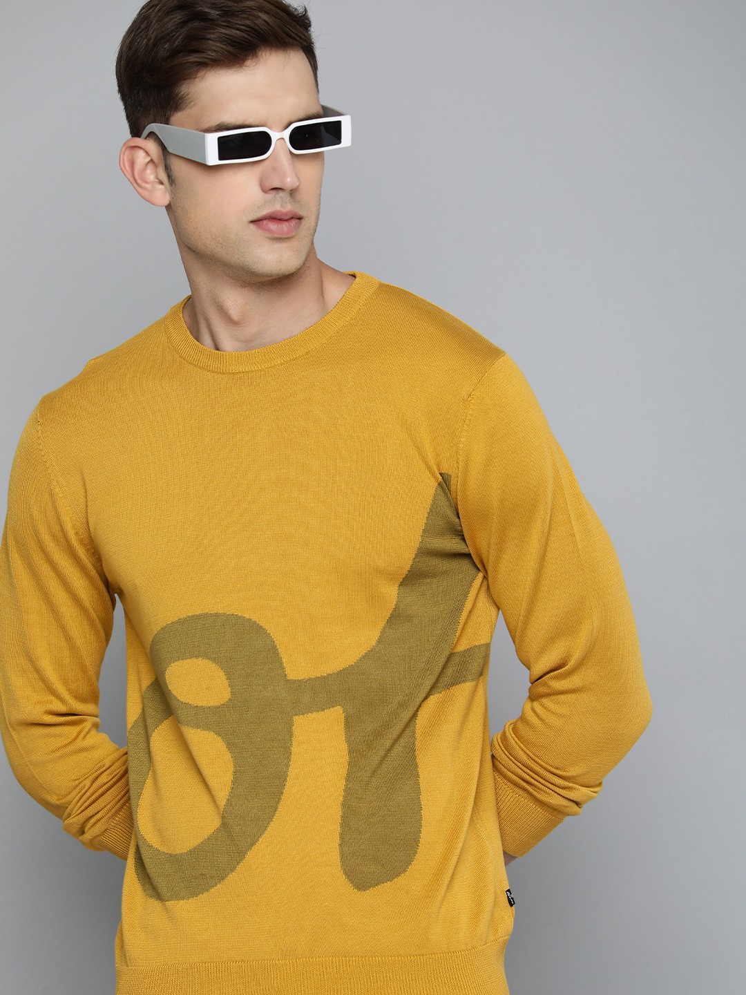 

Levis Printed Pure Cotton Pullover, Yellow