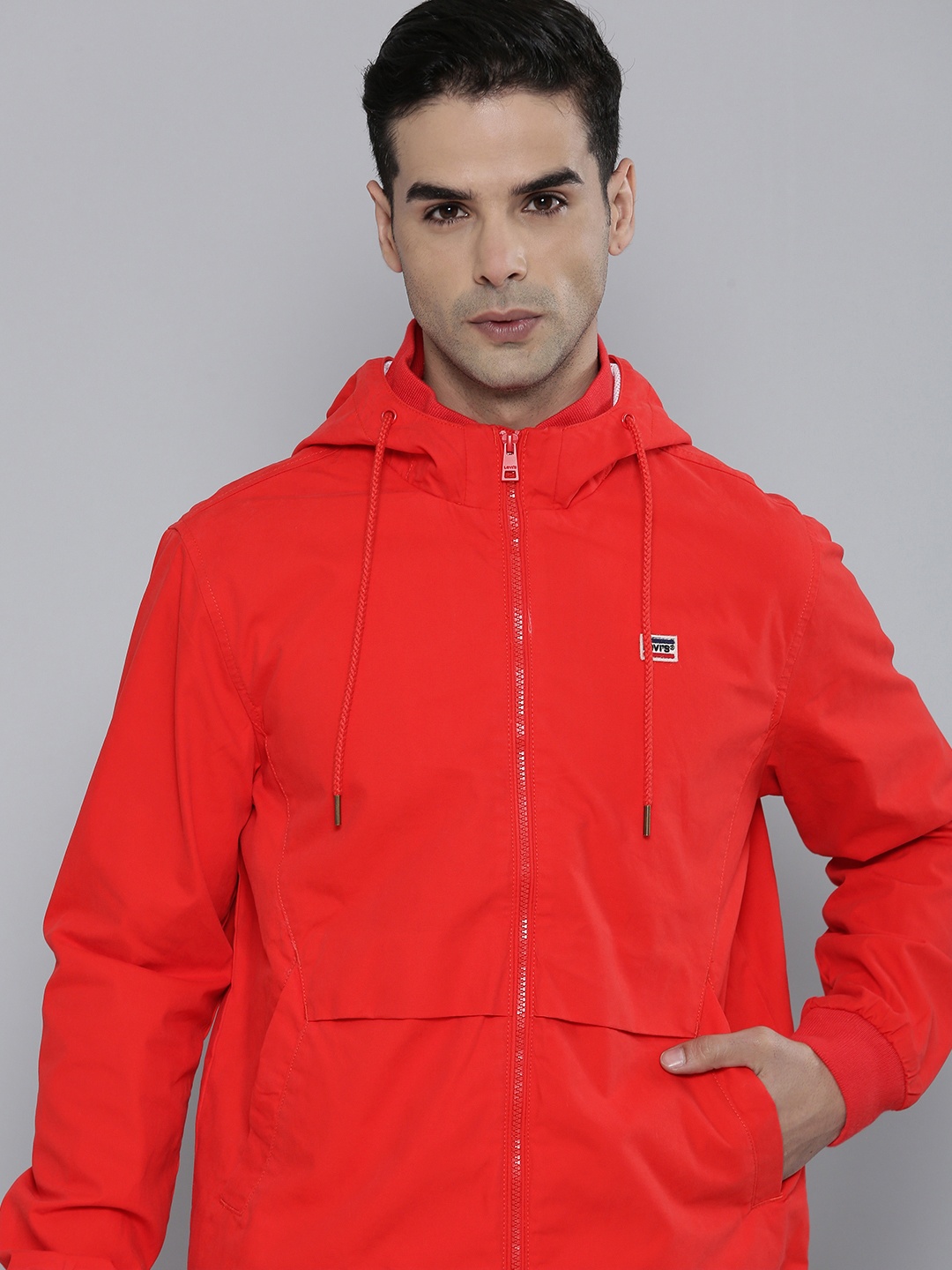 

Levis Pure Cotton Hooded Tailored Jacket, Red