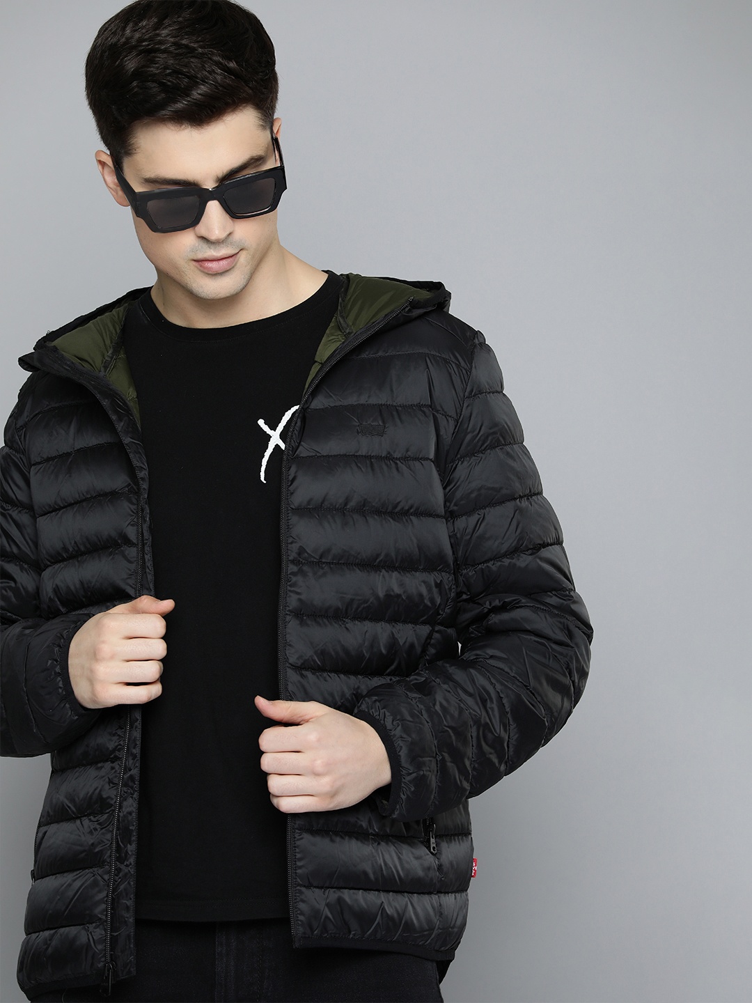 

Levis Packable Hooded Puffer Jacket, Black