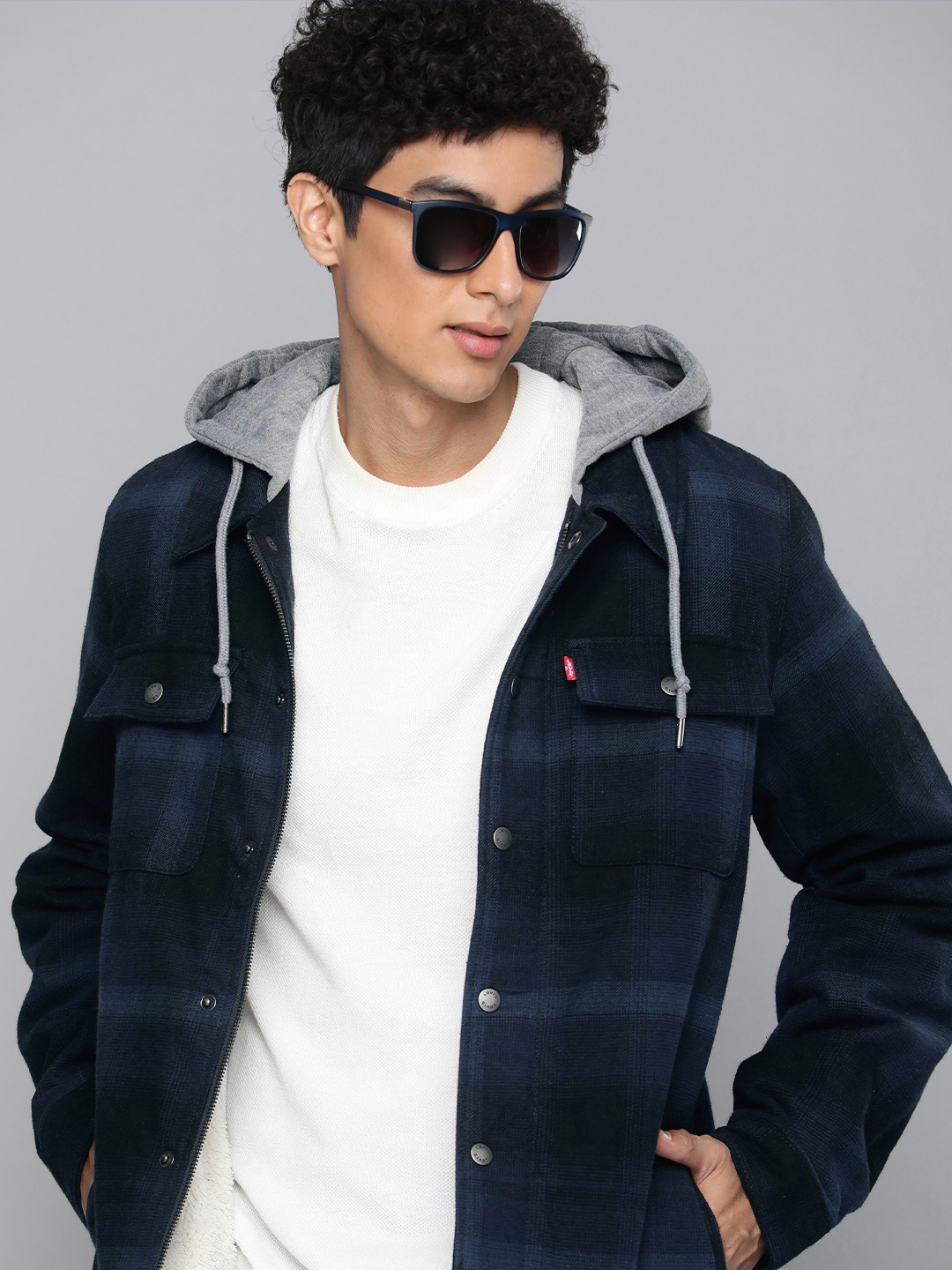 

Levis Checked Tailored Jacket, Navy blue