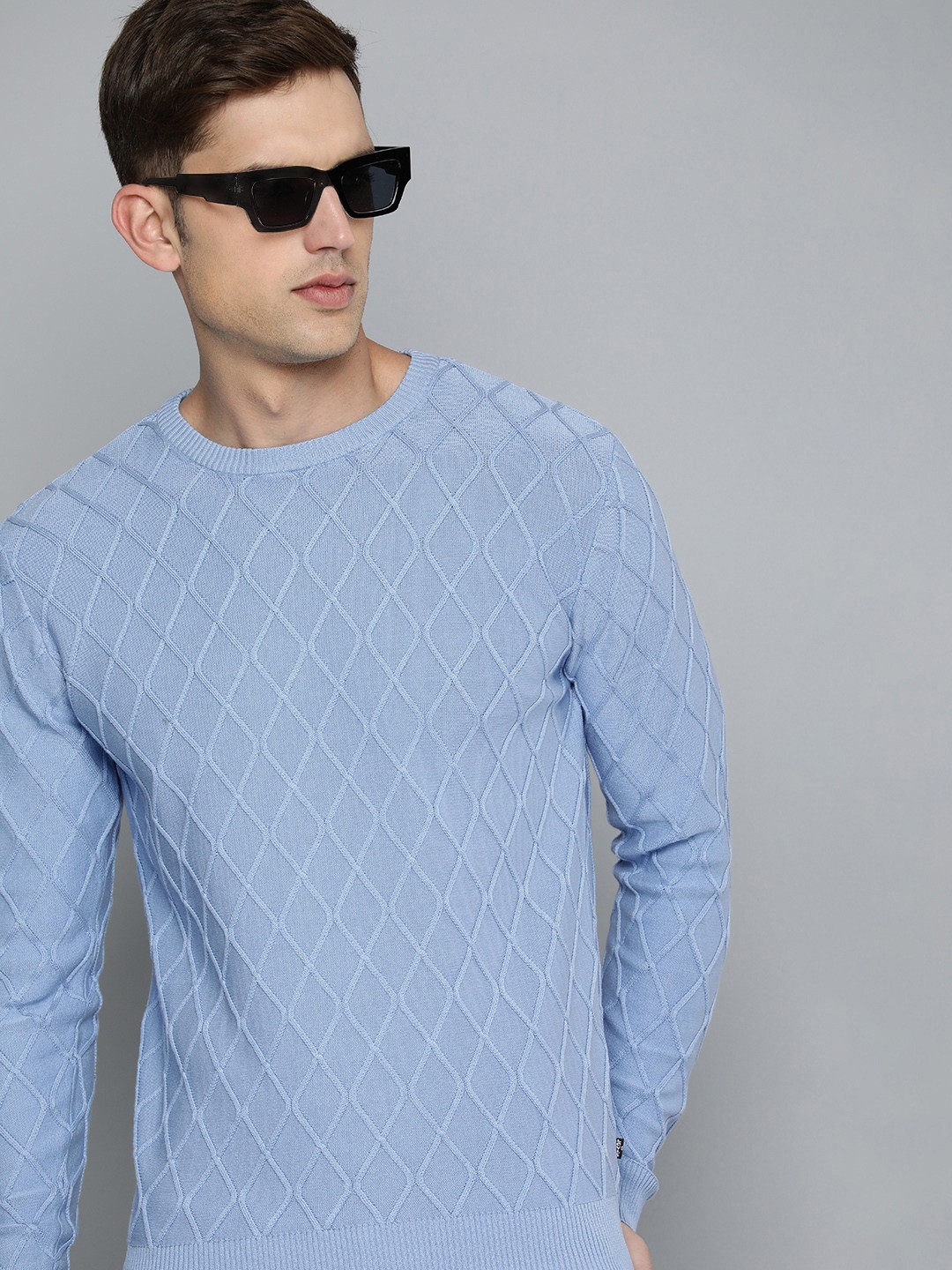 

Levis Self Design Pure Cotton Pullover, Blue