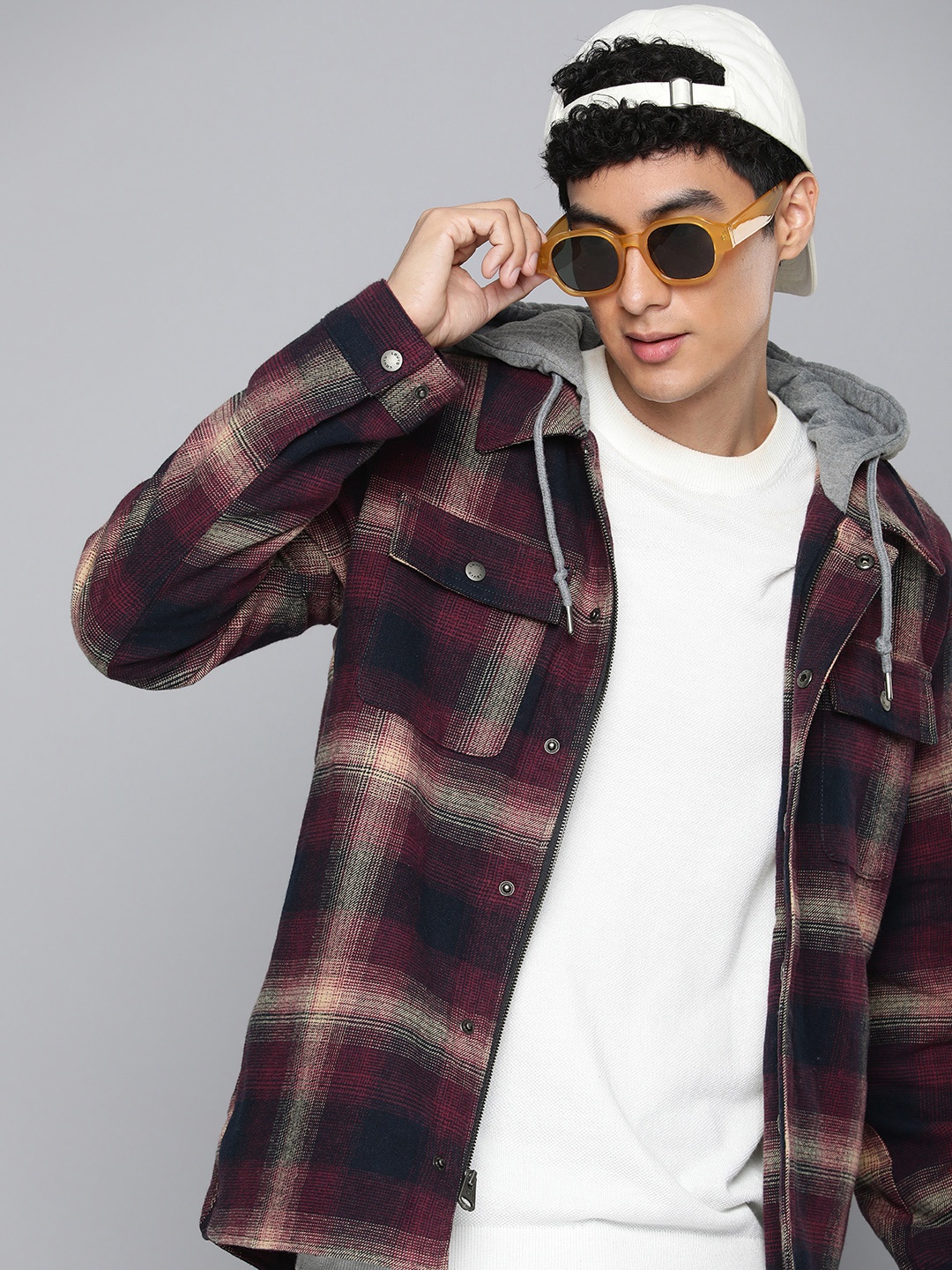 

Levis Checked Tailored Jacket, Maroon