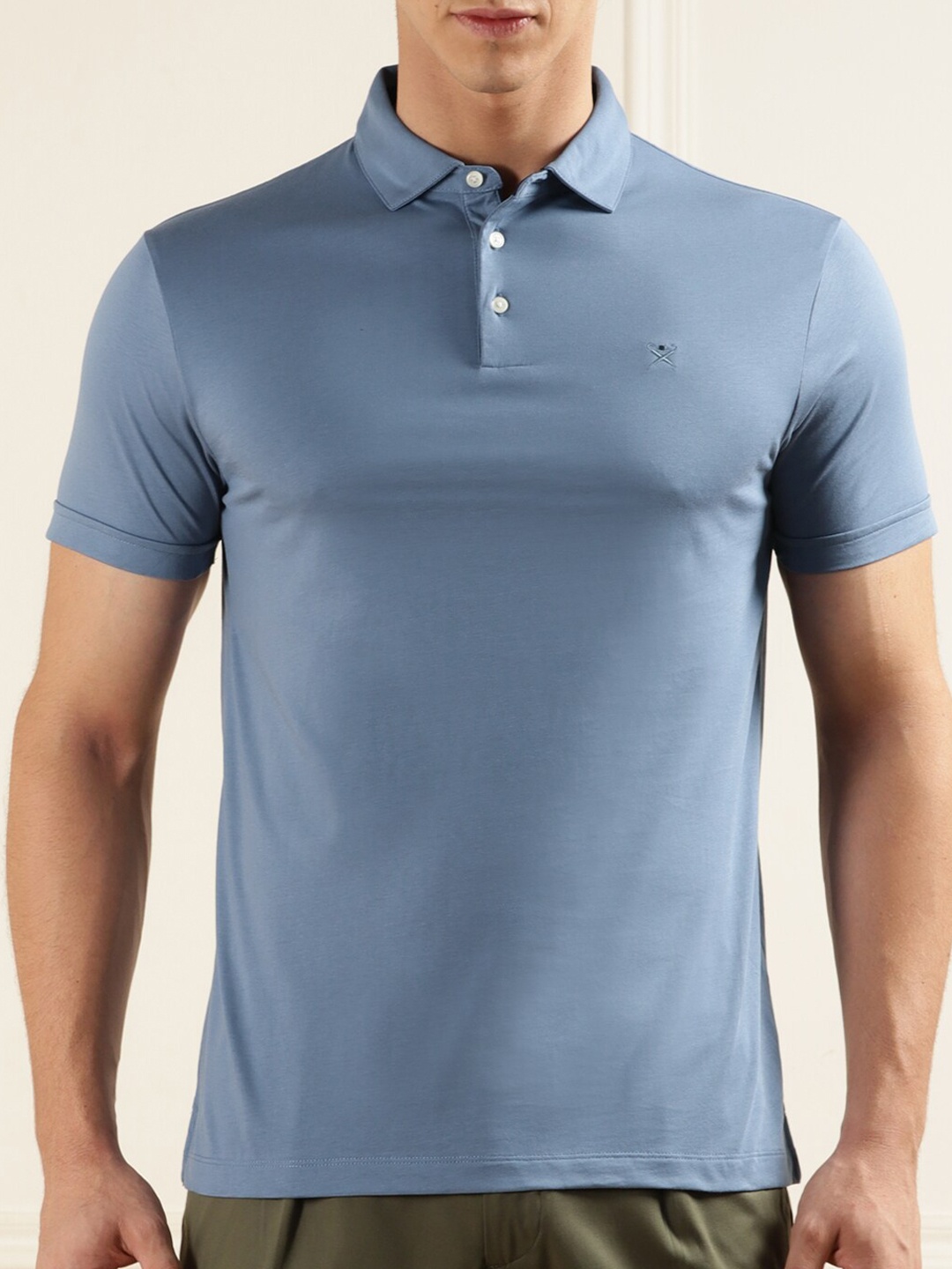 

HACKETT LONDON Polo Collar Cotton T-shirt, Blue