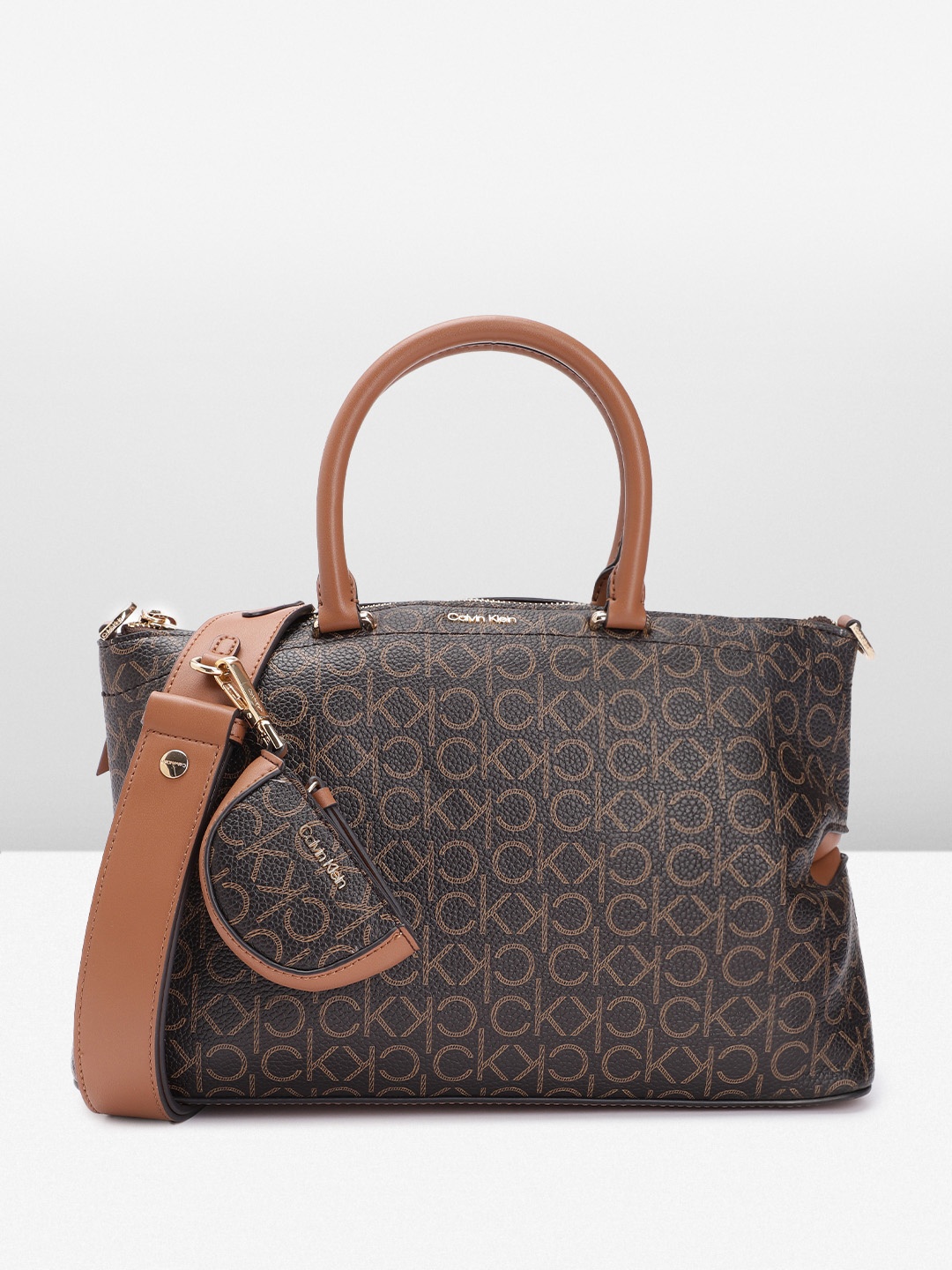 

Calvin Klein Women Printed Handheld Bag, Brown