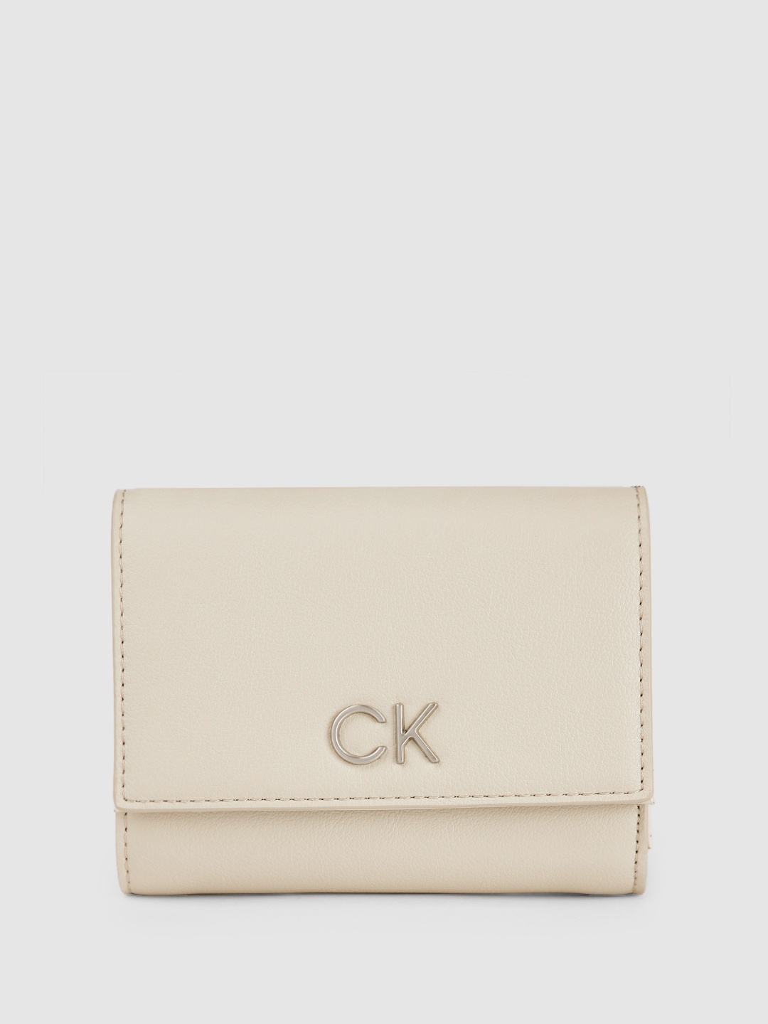 

Calvin Klein Women Three Fold Wallet, Beige