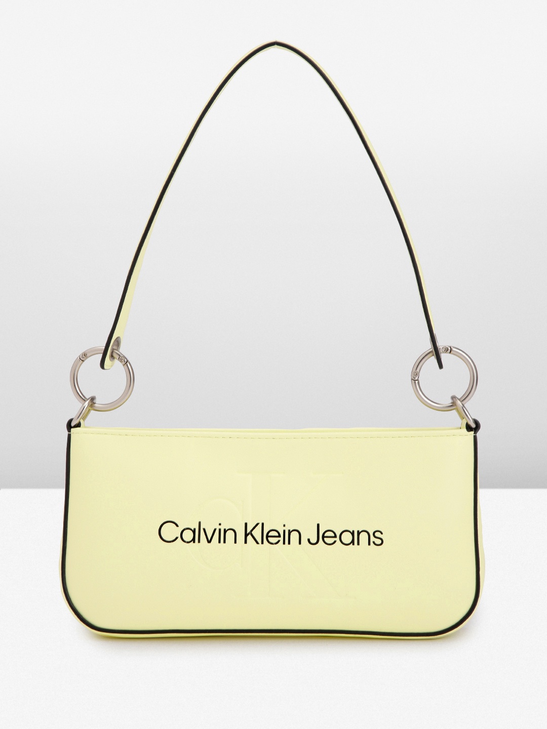 

Calvin Klein Brand Logo Printed Structured Mini Shoulder Bag, Yellow