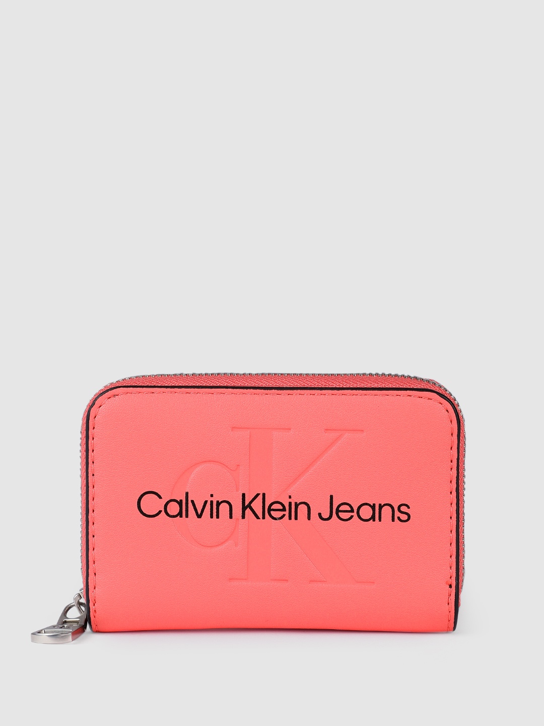

Calvin Klein Women Brand Logo Printed Zip Around Wallet, Pink