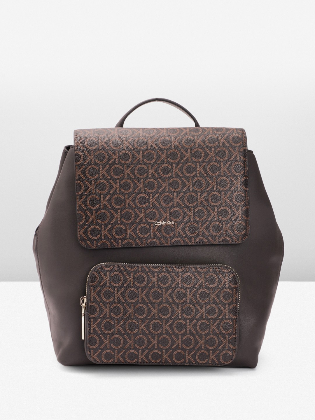 

Calvin Klein Women Brand Logo Printed Backpack, Brown