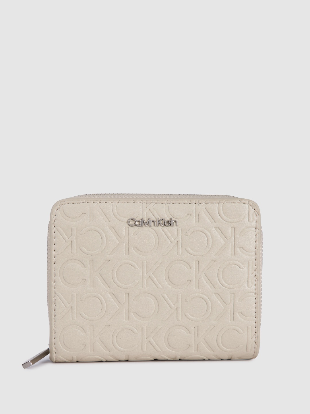 

Calvin Klein Women Textured Two Fold Wallet, Beige