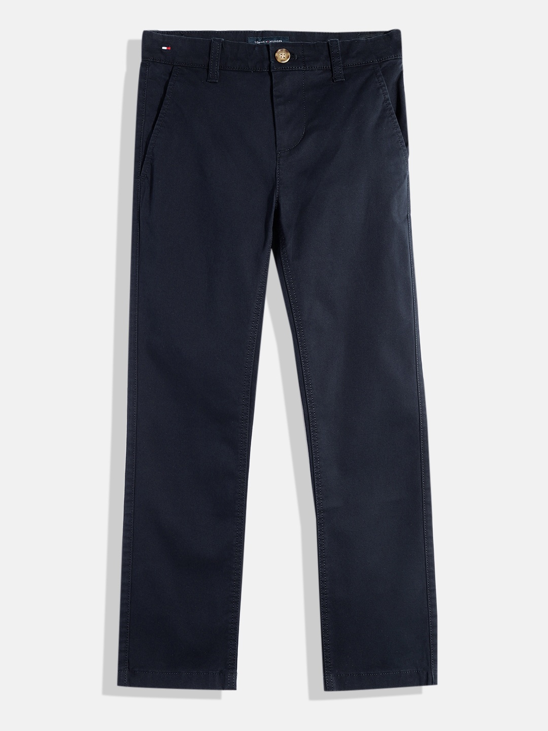 

Tommy Hilfiger Boys Solid Chinos Trousers, Navy blue